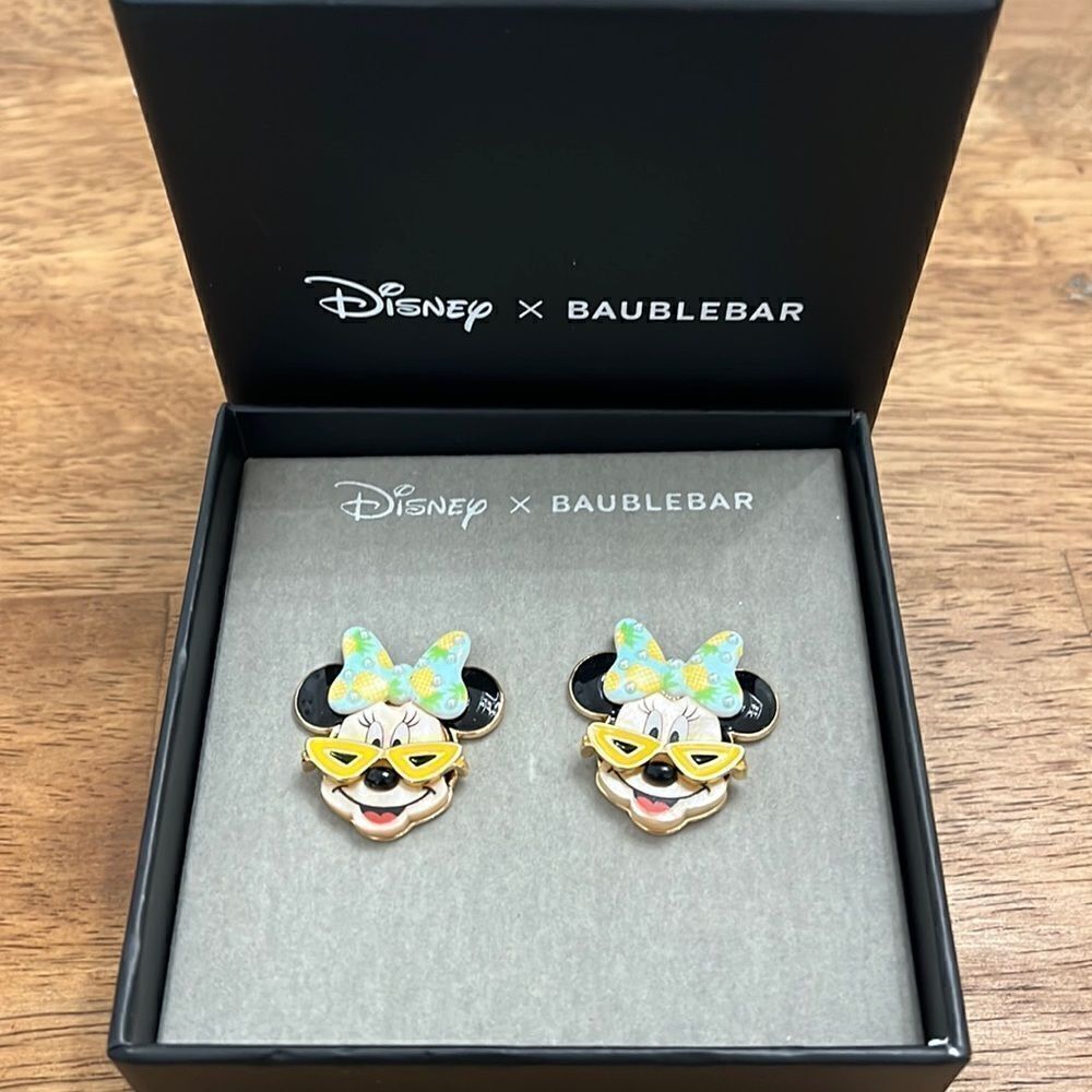 Disney Baublebar Minnie Mouse with sunglasses earrings. New